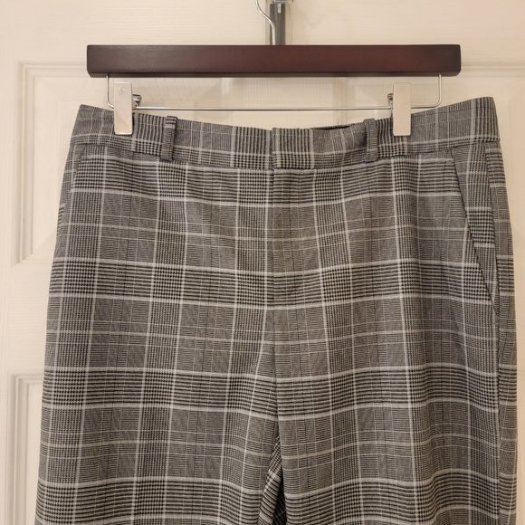 Banana Republic Ryan Pant Size 6 Gray Black Plaid Straight Leg Mid Rise NWOT NEW - Picture 3 of 8